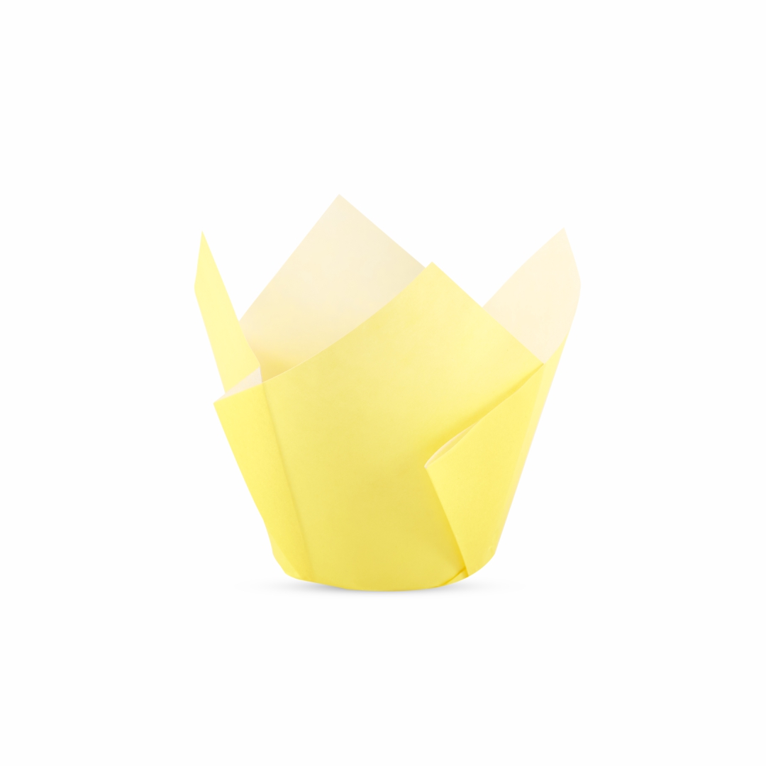 TULIPAS PARA MUFFIN Y CUPCAKE.Nº16 AMARILLA LISA PAQ *200UNID