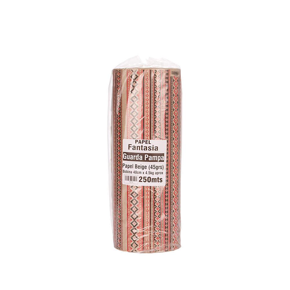 PAPEL FANTASIA mE 40CM GUARDA PAMPA (BEIGE - 45GRS - 250MTS) BOBINA *4,5KG