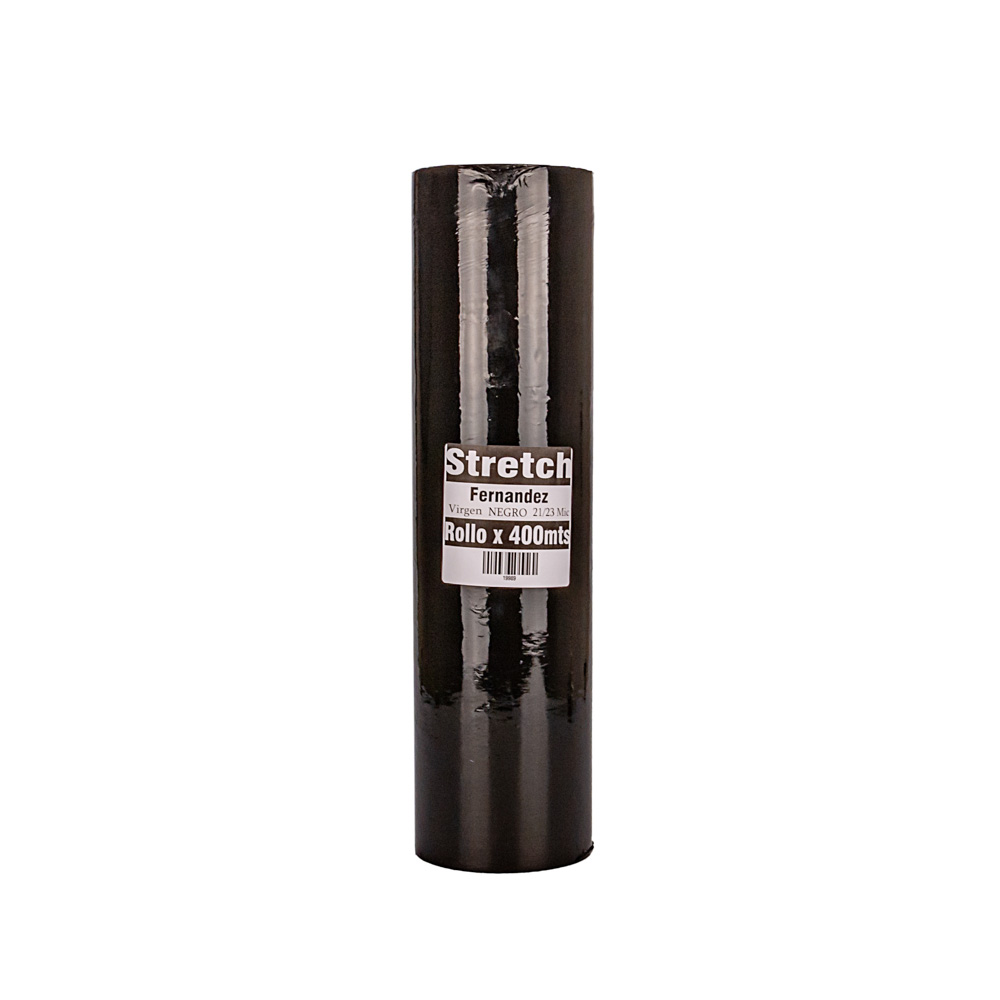 FILM STRETCH FERNANDEZ.COLOR NEGRO S/MGO (50CM - 4KG - CONO FINO) ROLLO *400MTS