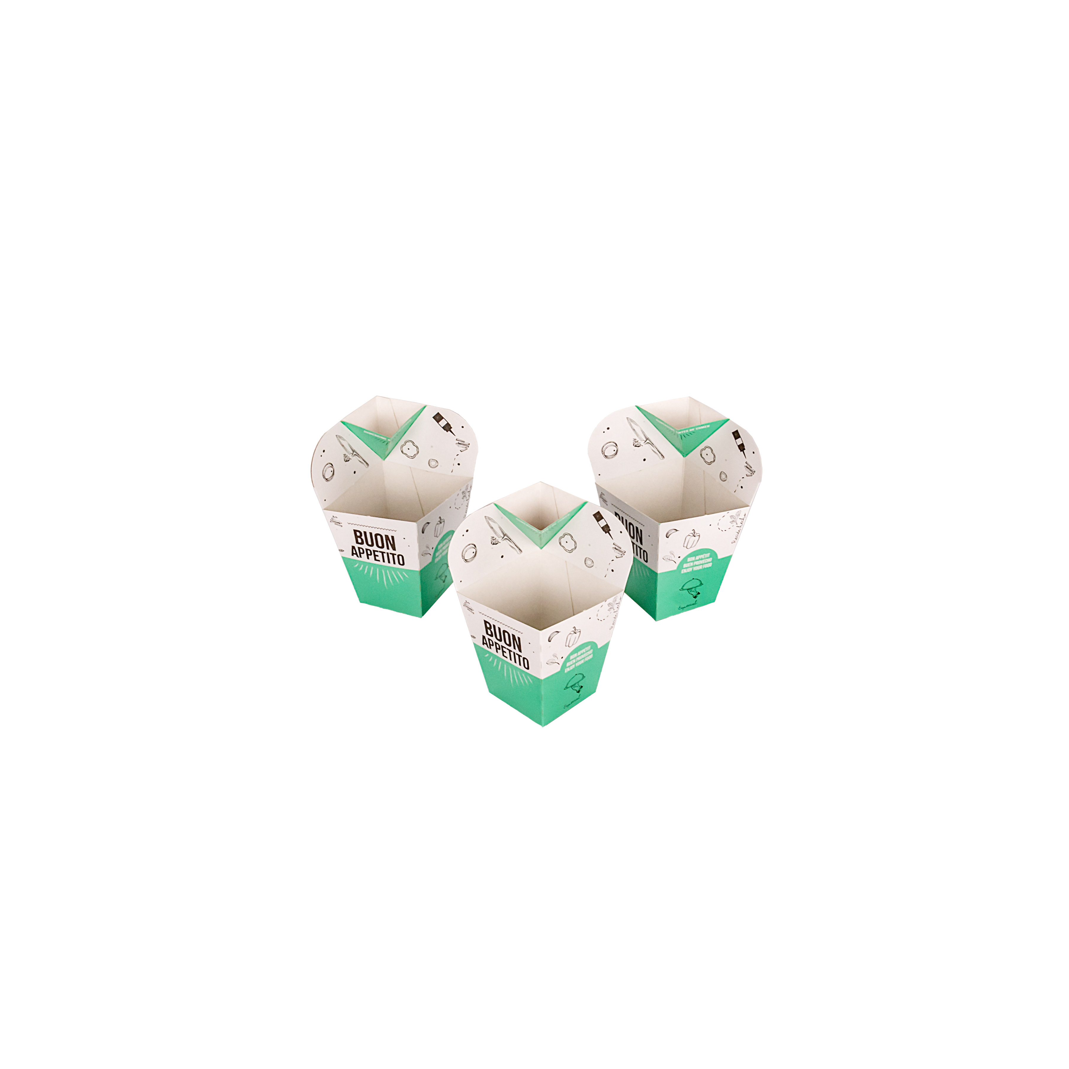 CAJA DELIVERY BIOHZ PAPAS FRITAS CONTENEDOR IMPRESO C/DIPPER (15*7.5*9.5CM) *375UNID