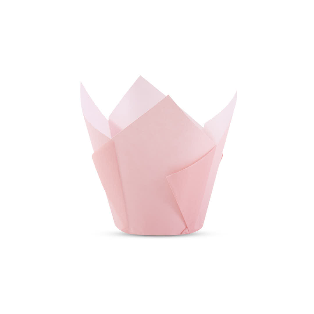 TULIPAS PARA MUFFIN Y CUPCAKE.Nº16 ROSA PASTEL LISA PAQ *200UNID