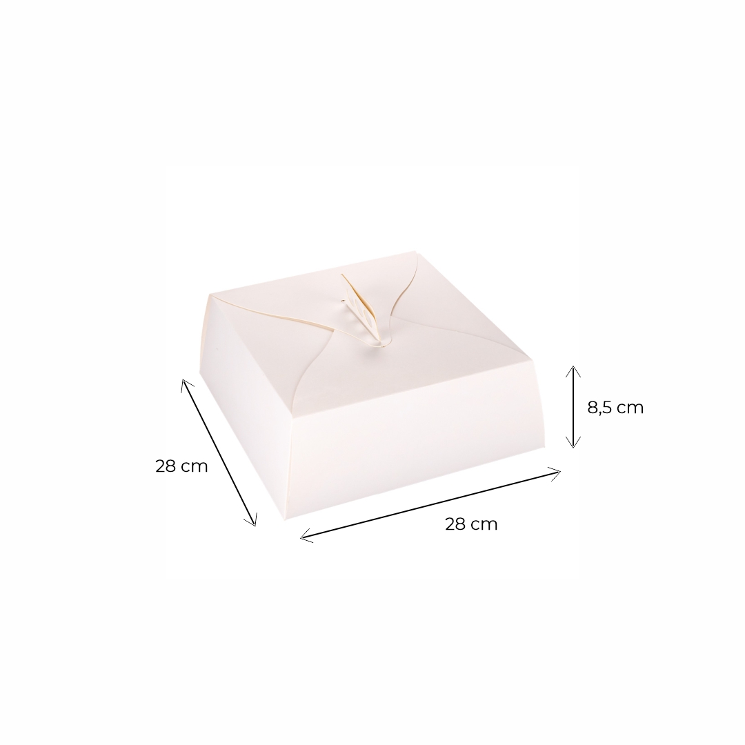 ESTUCHE TORTA CARTULINA BLANCA (28*28*8.5CM) mE *10UNID