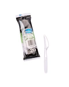 CUCHILLO PLASTICO CRISTAL REFORZADA BISTROT (DARNEL) BLISTER *20UNID.