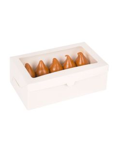 CAJA CARTULINA MEDORO MULTIUSO BLANCA C/VISOR (23.5*16.2*10CM) (CMRV001) *25UNID