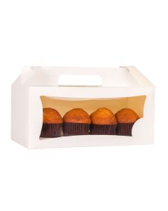 CAJA CARTULINA MEDORO MALETIN BLANCO C/VISOR (25*14*13CM)  (CEMMGV001) *25UNID