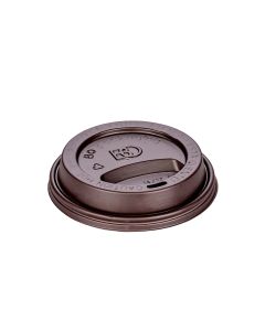 TAPA VASOS POLIPAPEL.BO 14OZ CON PICO MARRON PARA DOBLE PARED *100UNID