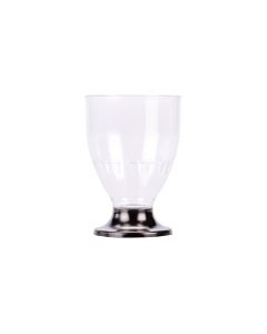 BOYANO COPA RIGIDA.220CC DANUBIO CRISTAL Y PIE NEGRO (7.3CM DIAM*10.5CM ALTO) *UNID