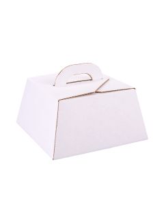 ESTUCHE TORTA CARTON MICRO BLANCO/MARRON (23*23*12CM) *UNID