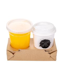 PORTAVASOS BASE CARTON PARA 2 VASOS BIOHZ (18.2*9.2*5.3CM) *400UNID