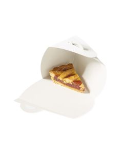 ESTUCHE TORTA CARTULINA BLANCA PORCION (10*17*11.5CM) BIOHZ *10UNID