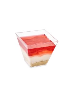 COPA PETITE CUADRADA PLASTICA CRISTAL (5*5*4CM) BLISTER *24UNID.