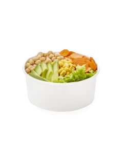 ENSALADERA POLIPAPEL CHICA 25OZ BLANCA *40UNID.