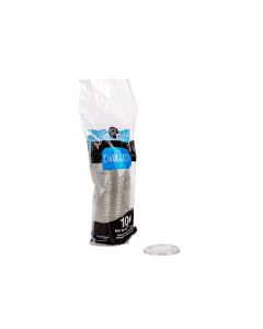 TAPA POTE SOUFFLE PLASTICO CRISTAL. (PARA POTE 4 Y 5.5OZ) PAQ.*100UNID