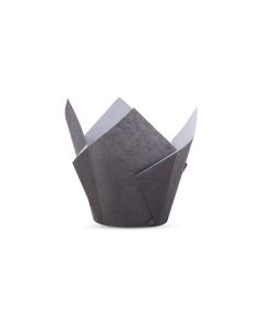 TULIPAS PARA MUFFIN Y CUPCAKE.Nº16 NEGRA LISA PAQ *200UNID