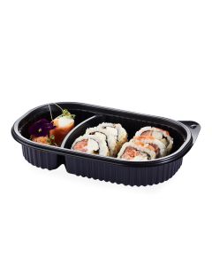 BANDEJA MICRO BANDEX NEGRA Nº180 C/2 CAVIDADES (15*24*4.5CM) *50UNID